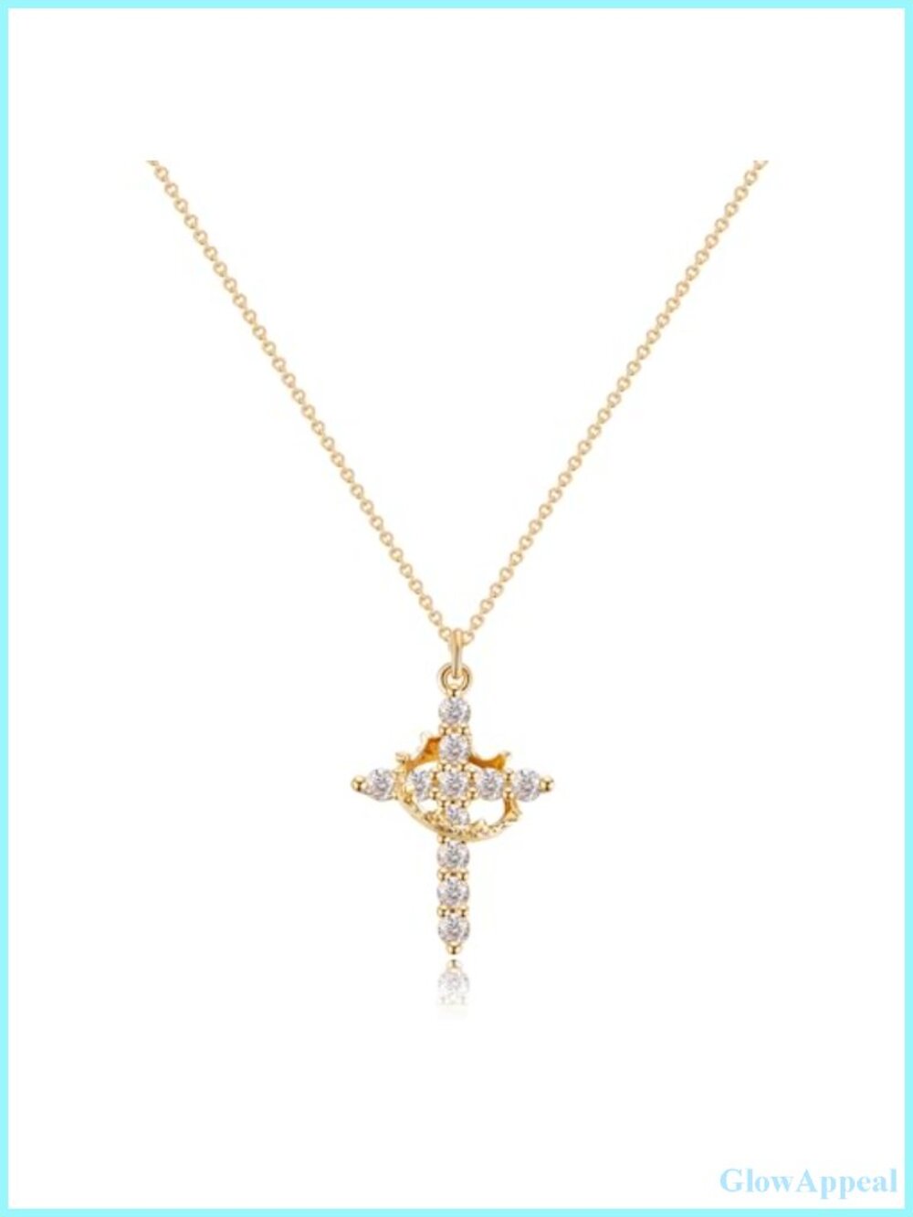 Dainty Cross Necklace 14k Gold Plated Pendant Jewelry for Women